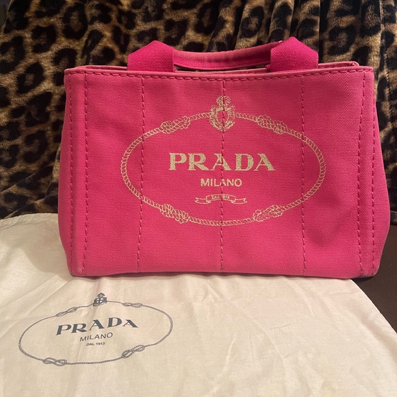 Prada Small Pink Canapa Bag With Dustbag And Card - Picture 5 of 16